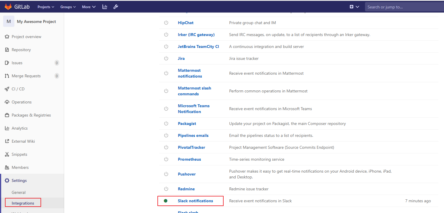gitlab slack notification