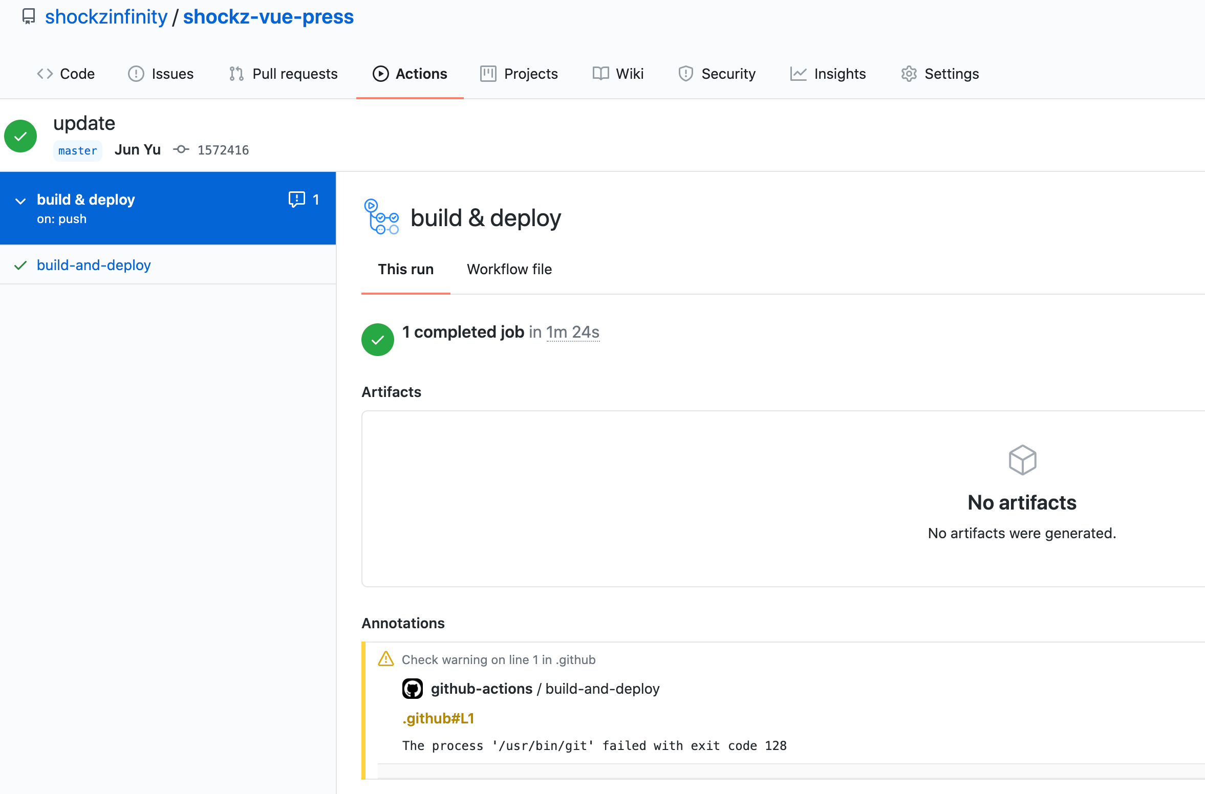 vuepress.github.actions